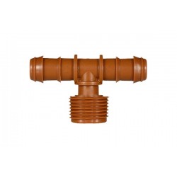 Тройник ф16 - 3/4" - 16 Кафяв за тръба капкова Azud GreenTec